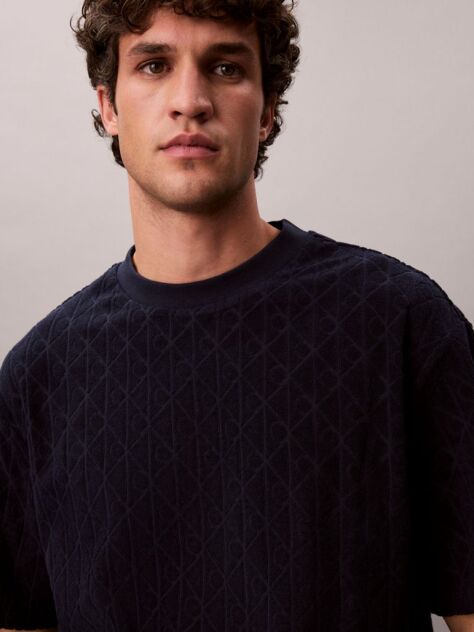 Blue Emblem Logo Towelling T-shirt  Men