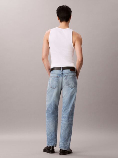 Denim Blugi Drepti In Stilul Anilor '90 Cu Logo  Barbati