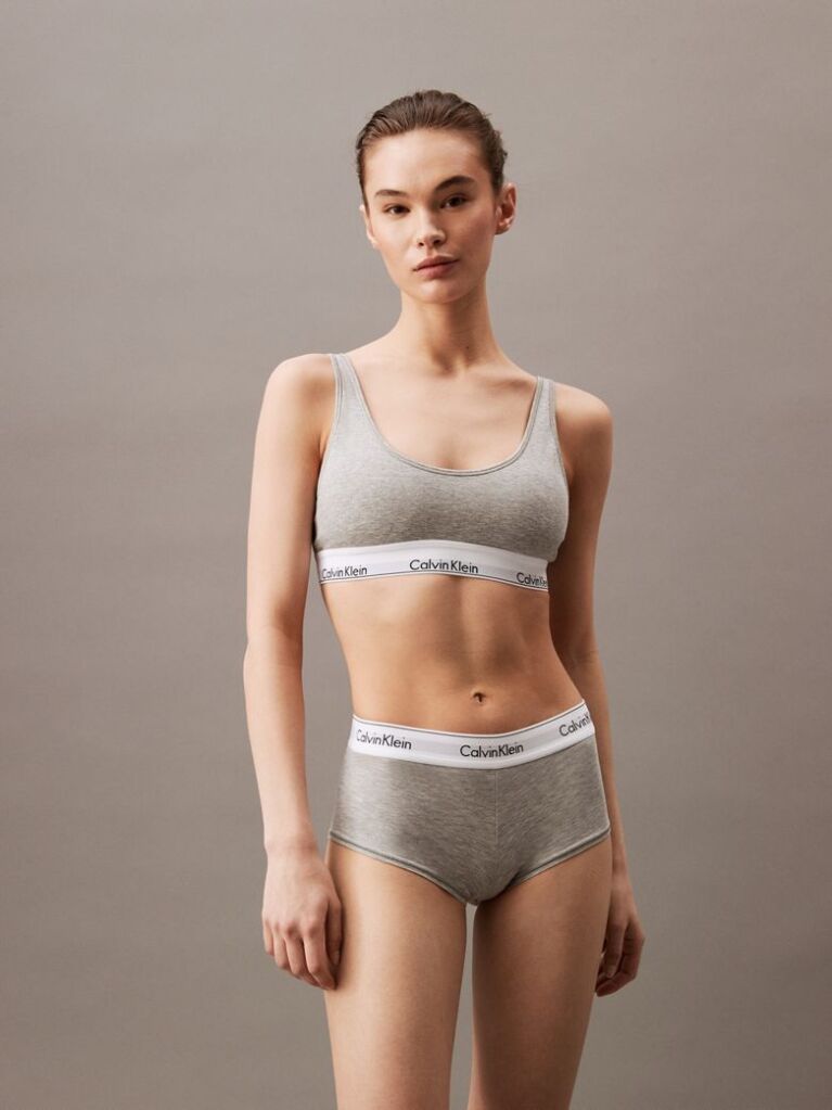 Gri Chiloti Hipster Cu Talie Inalta - Icon Cotton Modal  Femei