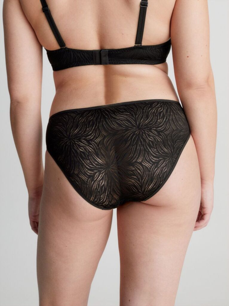 Negru Chiloti Stil Bikini - Sheer Marquisette  Femei