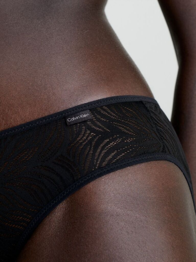 Negru Chiloti Stil Bikini - Sheer Marquisette  Femei