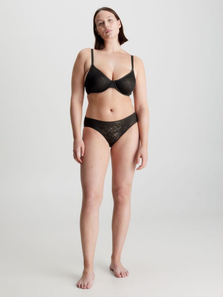 Negru Chiloti Stil Bikini - Sheer Marquisette  Femei