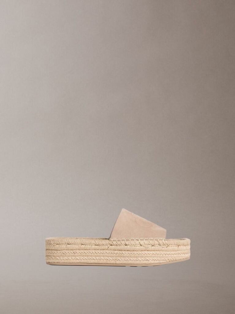 Bej Ebeth - Papuci Tip Espadrille Cu Platforma  Femei