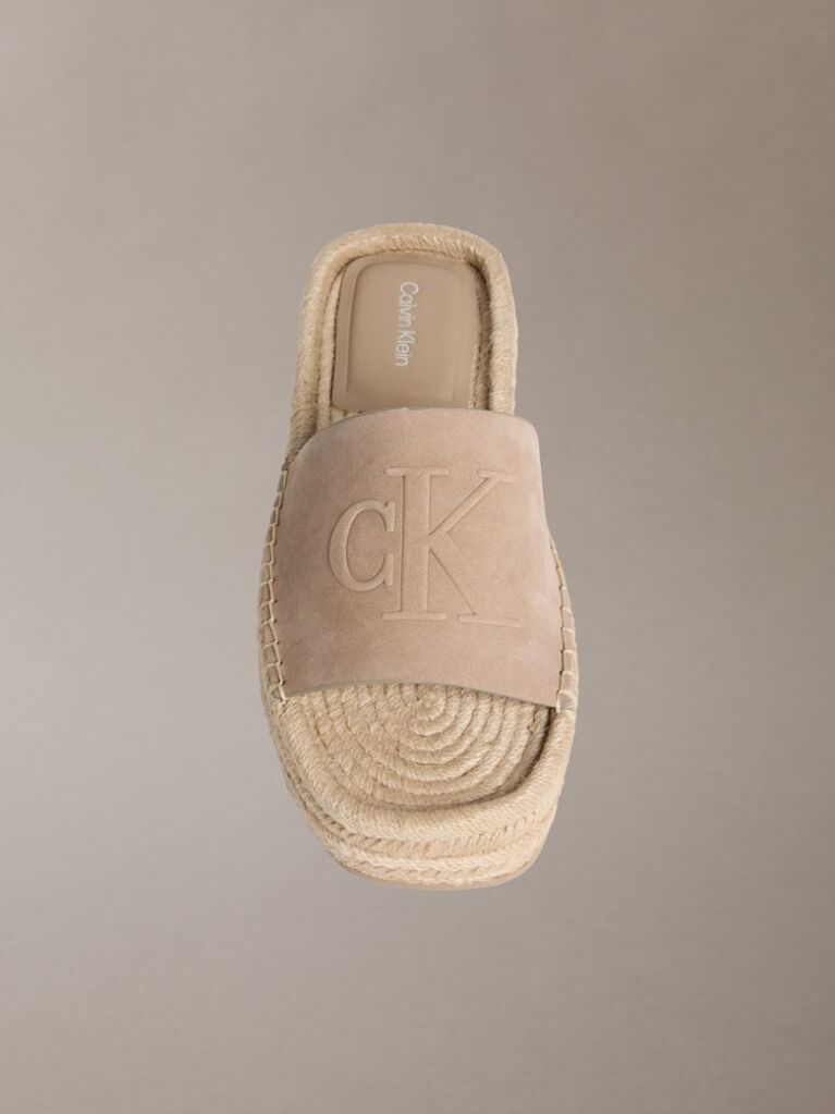 Bej Ebeth - Papuci Tip Espadrille Cu Platforma  Femei