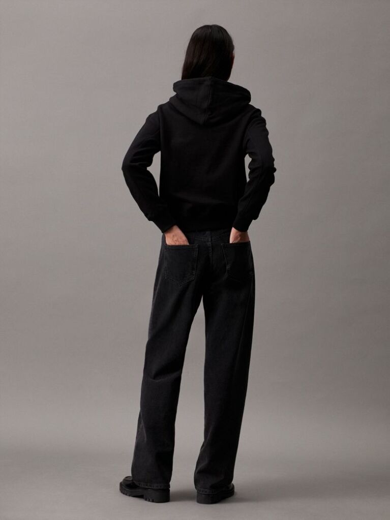 Negru Hanorac Fleece Din Amestec De Bumbac  Femei