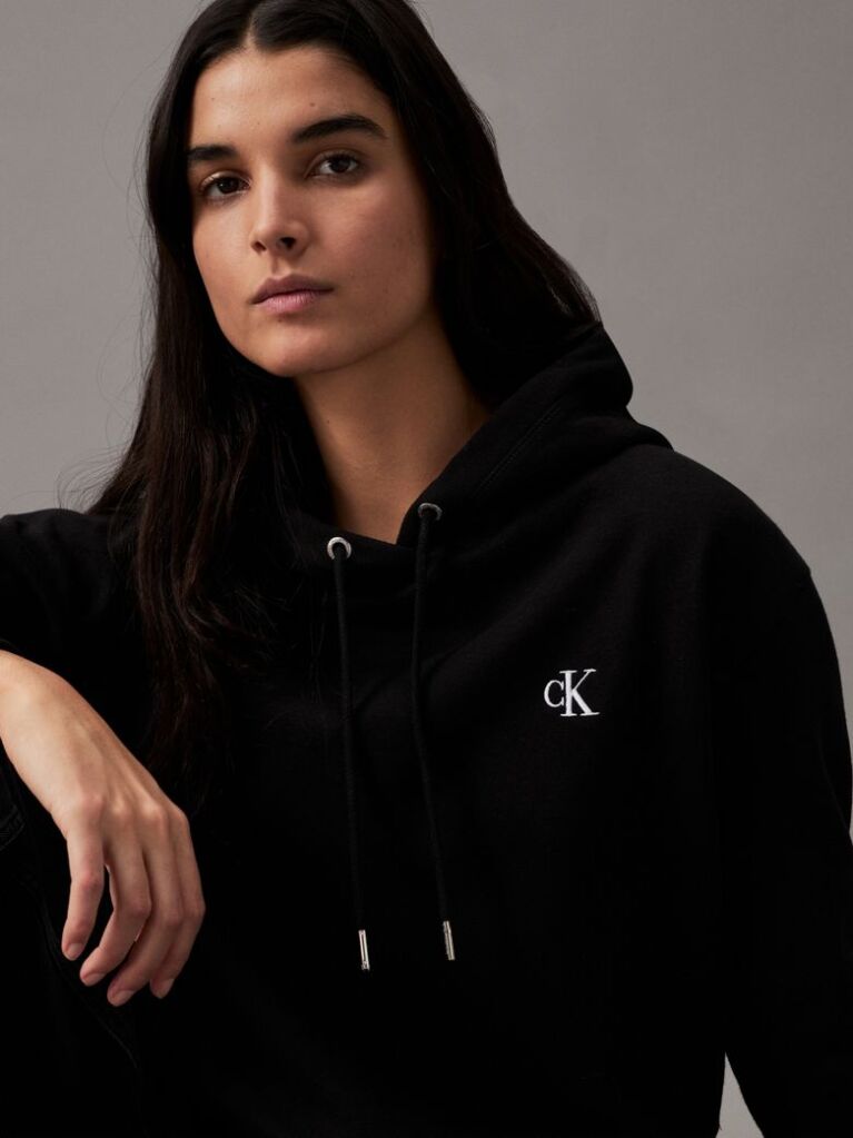 Negru Hanorac Fleece Din Amestec De Bumbac  Femei