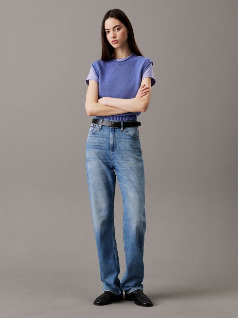 Denim Blugi Drepti Cu Talie Inalta  Femei