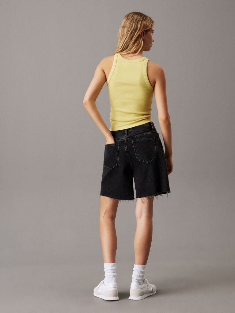 Negru Pantaloni Scurti Denim Stil Bermuda  Femei