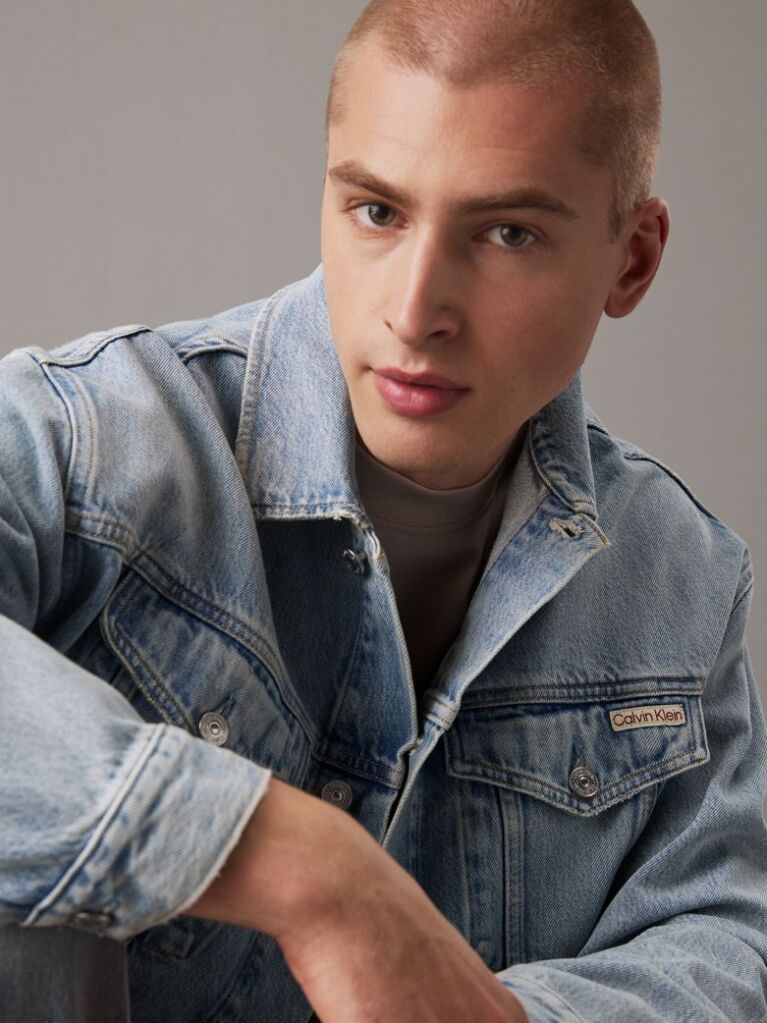 Denim Jacheta Denim Cu Silueta Relaxata  Barbati