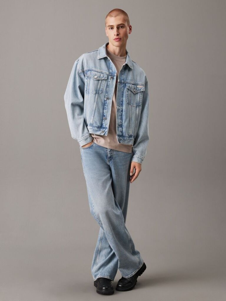 Denim Jacheta Denim Cu Silueta Relaxata  Barbati
