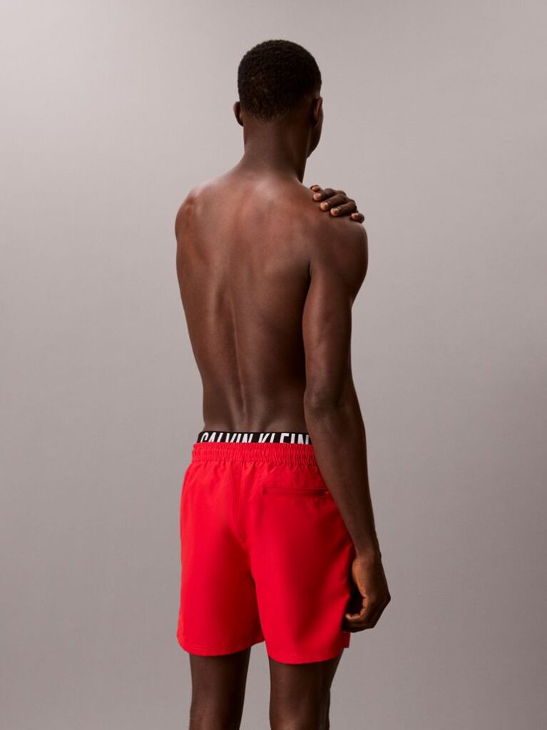 Rosu Pantaloni Scurti De Baie Cu Elastic Dublu La Talie - Intense Power  Barbati