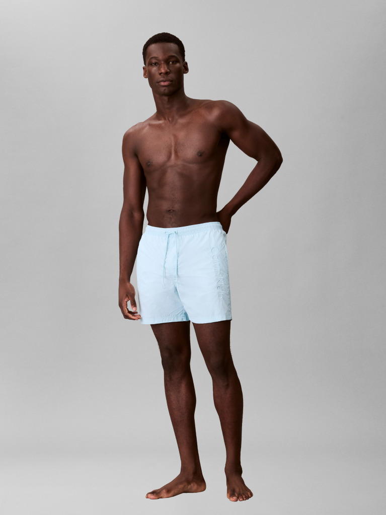 Albastru Pantaloni Scurti De Baie Medii Cu Snur - CK Tech  Barbati