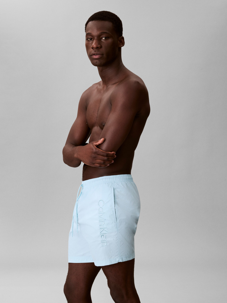 Albastru Pantaloni Scurti De Baie Medii Cu Snur - CK Tech  Barbati