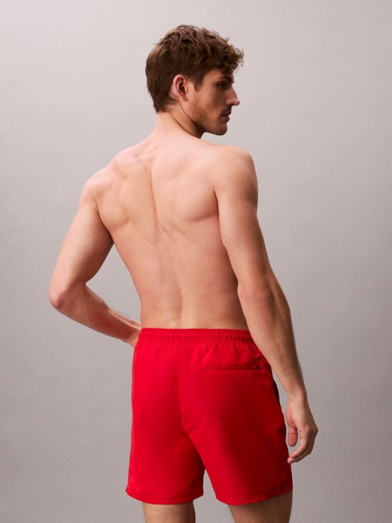 Rosu Pantaloni Scurti De Baie Medii Cu Snur - Intense Power  Barbati