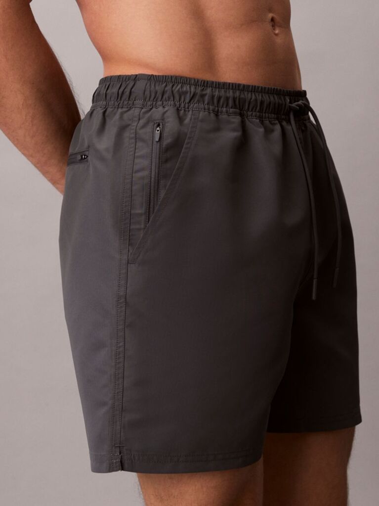 Gri Pantaloni Scurti De Baie Medii Cu Snur - Intense Power  Barbati