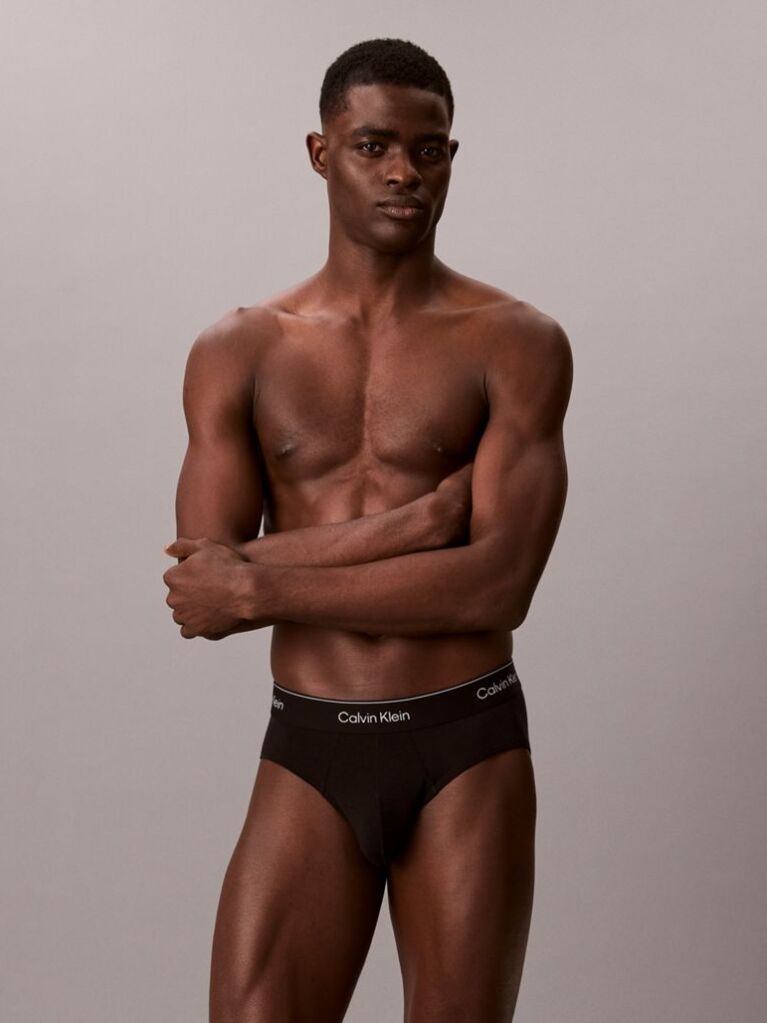 Black 3 Pack Briefs - Icon Cotton Stretch  Men