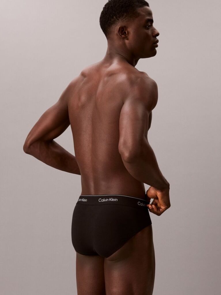 Black 3 Pack Briefs - Icon Cotton Stretch  Men