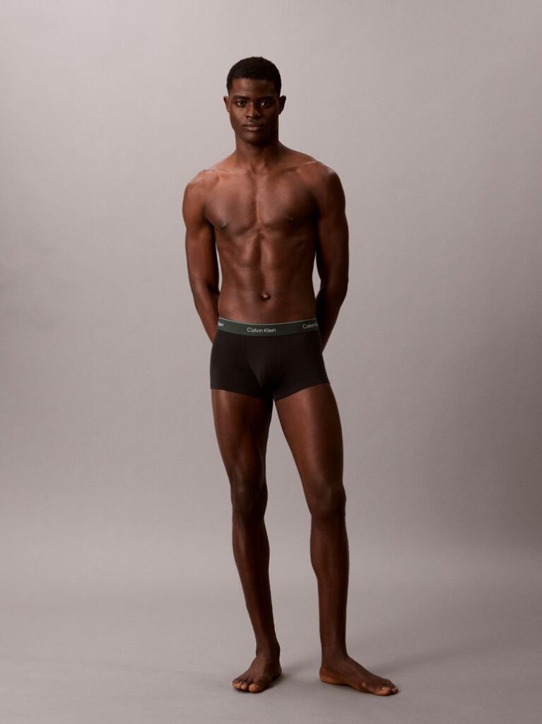 Negru Set 3 Boxeri Cu Talie Joasa – Icon Cotton Stretch  Barbati