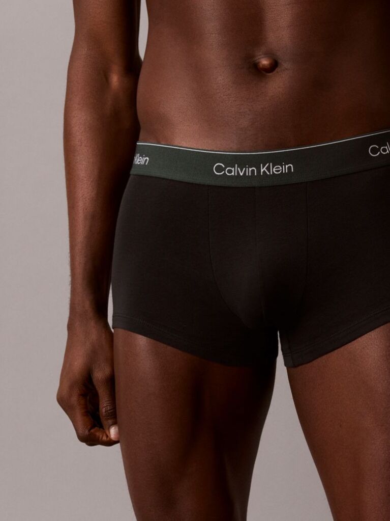 Negru Set 3 Boxeri Cu Talie Joasa – Icon Cotton Stretch  Barbati
