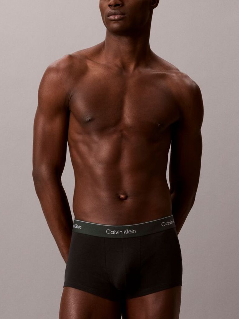 Negru Set 3 Boxeri Cu Talie Joasa – Icon Cotton Stretch  Barbati