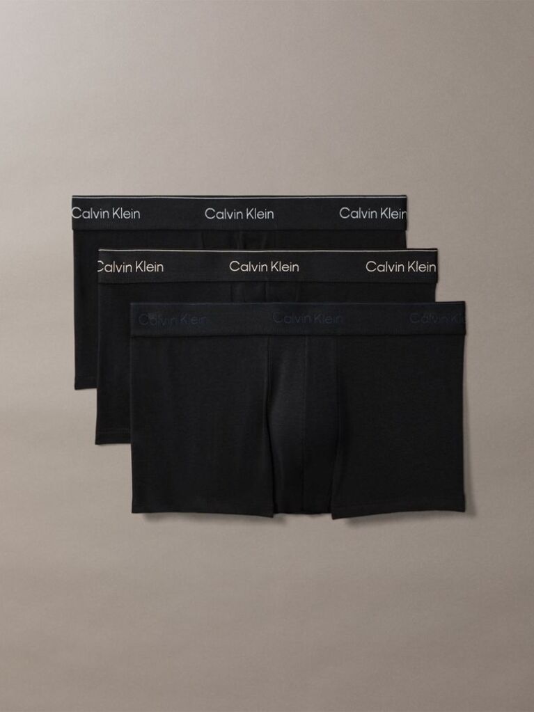 Negru Set 3 Boxeri Cu Talie Joasa – Icon Cotton Stretch  Barbati