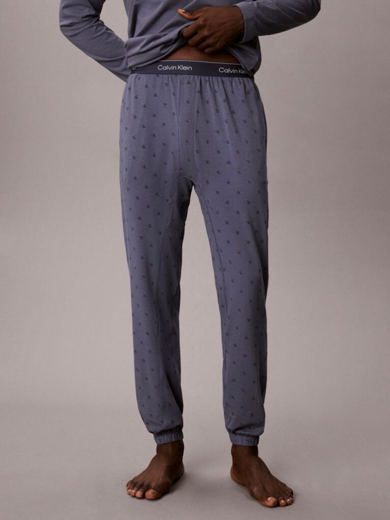 Gri Set De Pijama Cu Maneca Lunga Din Bumbac 100%  Barbati
