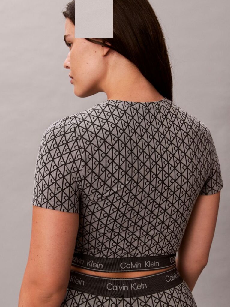 Gri Top Cu Maneca Scurta - Shapewear Cu Logo Icon  Femei