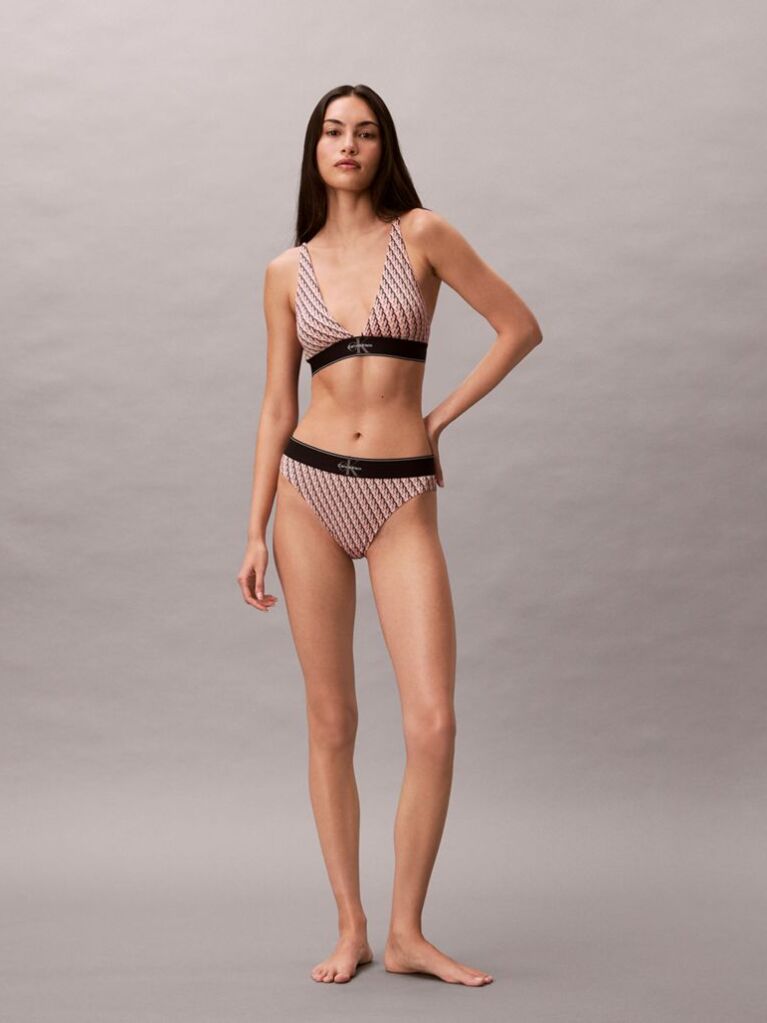Roz Sutien Bralette Triunghi - Monograma Grafica Din Microfibra  Femei