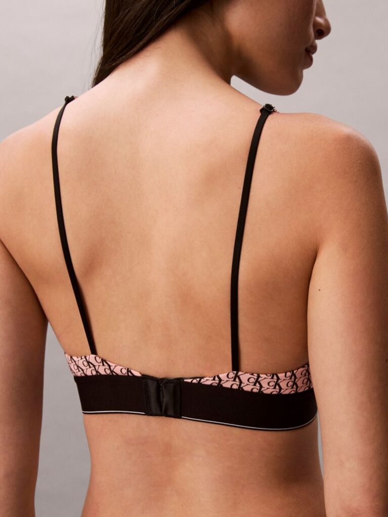 Roz Sutien Bralette Triunghi - Monograma Grafica Din Microfibra  Femei