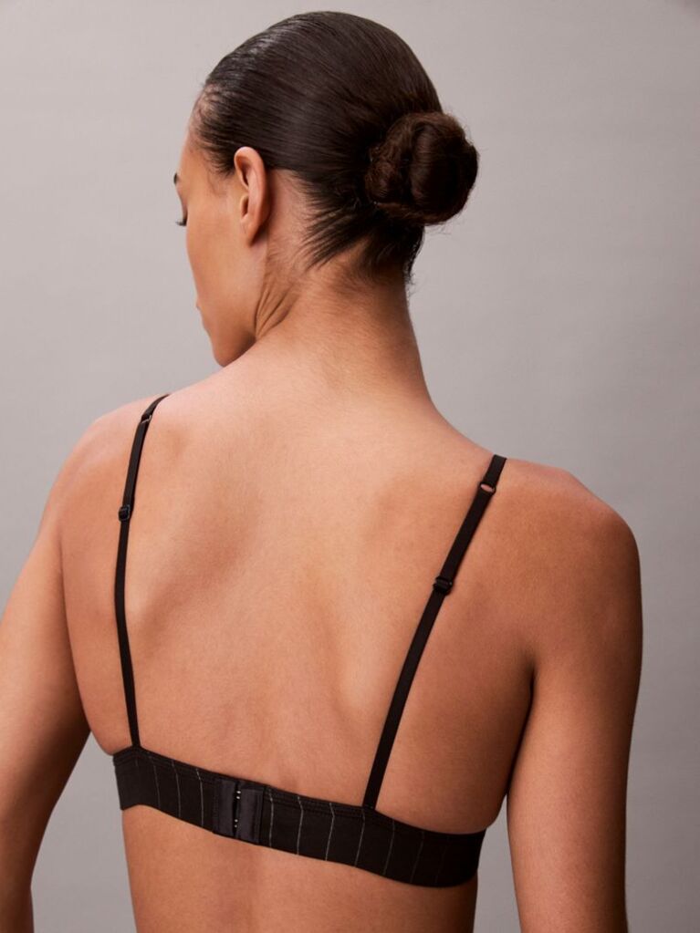 Negru Bralette Tip Triunghi Usor Captusit - Heritage Classic Cotton Stretch  Femei