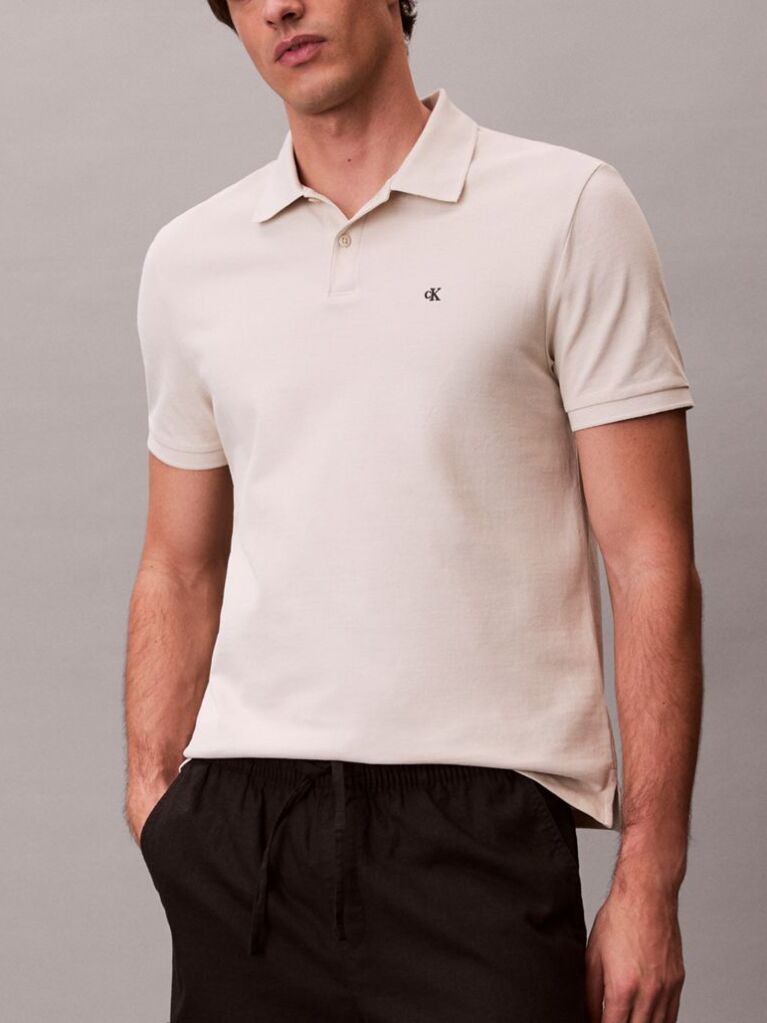 Bej Tricou Polo Din Bumbac Piqué  Barbati