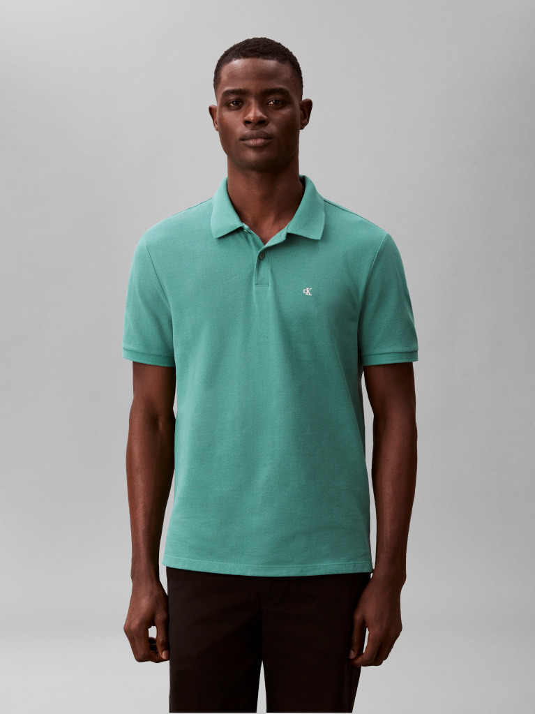 Verde Tricou Polo Din Bumbac Piqué  Barbati
