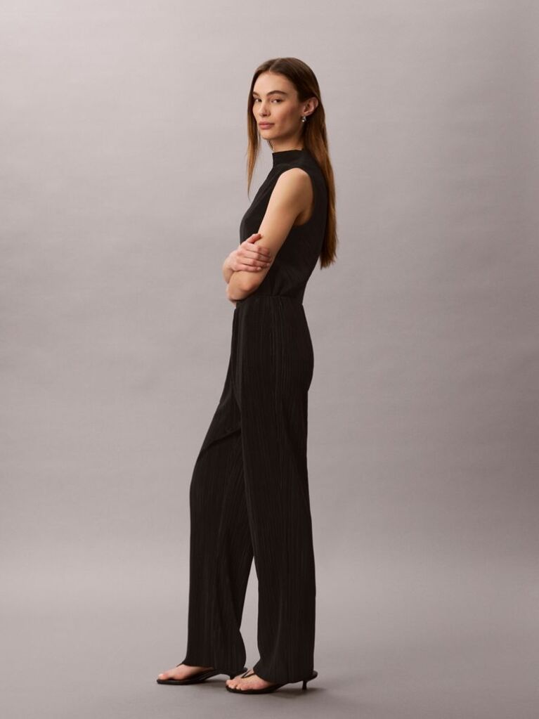 Negru Pantaloni Lounge Plisati Cu Talie Elastica  Femei