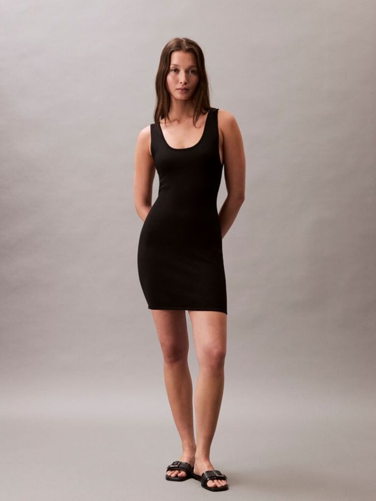 Negru Rochie Mini Cu Spate Decupat Incrucisat  Femei
