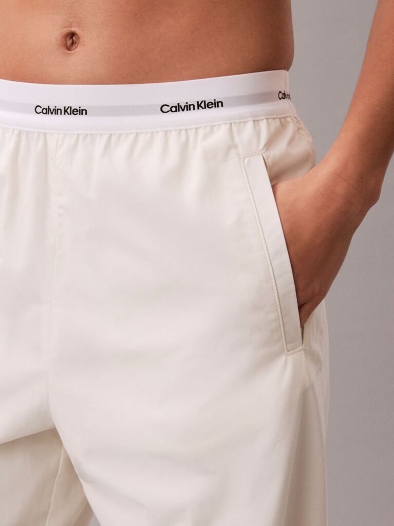 Alb Pantaloni Relaxati Din Bumbac  Femei