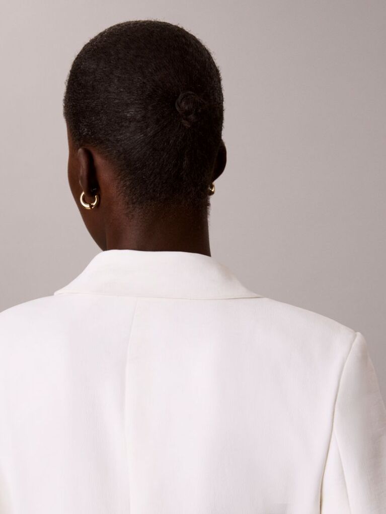White Crepe Double Breasted Blazer  Women