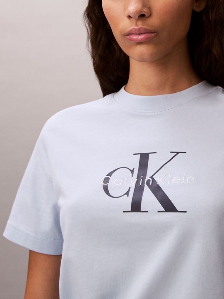 Albastru Tricou Cu Logo Monograma  Femei