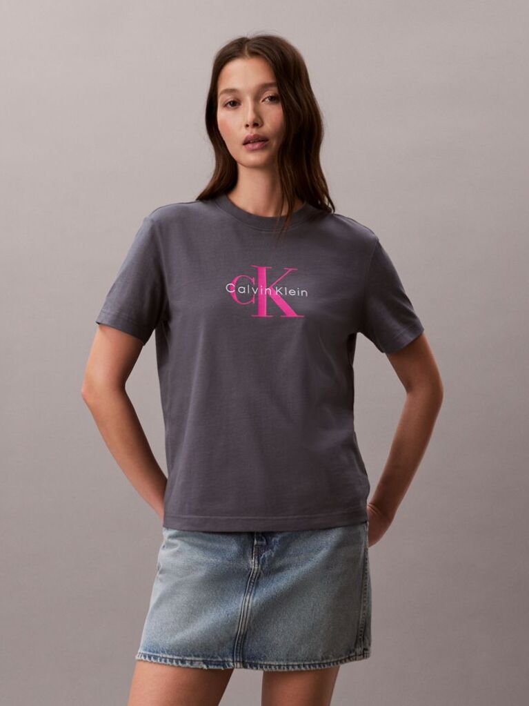 Gri Tricou Cu Logo Monograma  Femei