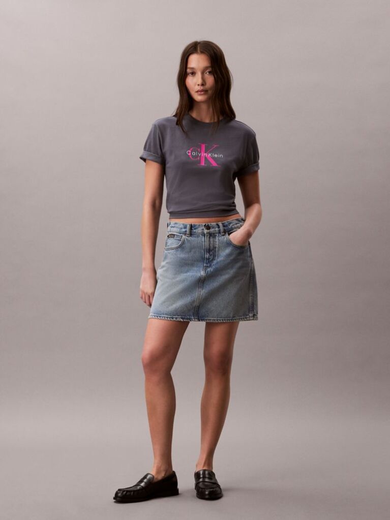 Gri Tricou Cu Logo Monograma  Femei