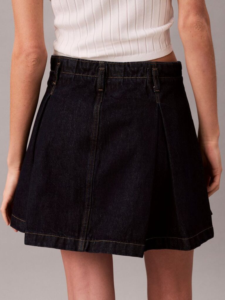 Denim Fusta Din Denim Plisata  Femei