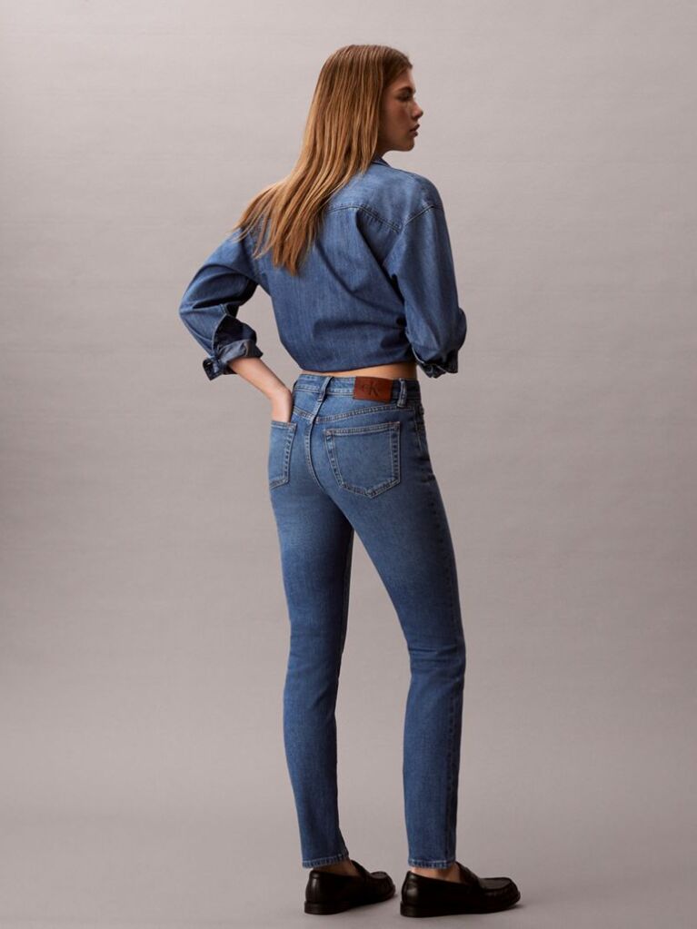 Denim Blugi Slim Cu Talie Medie  Femei