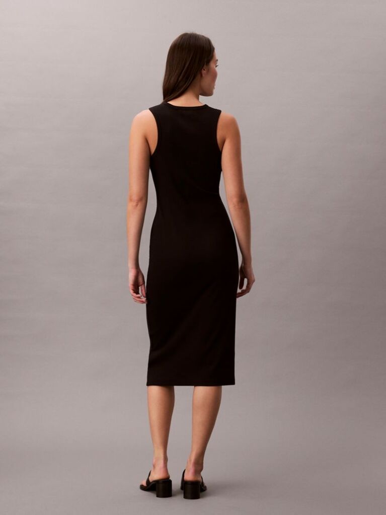 Negru Rochie Midi Tip Top Reiata Cu Monograma  Femei
