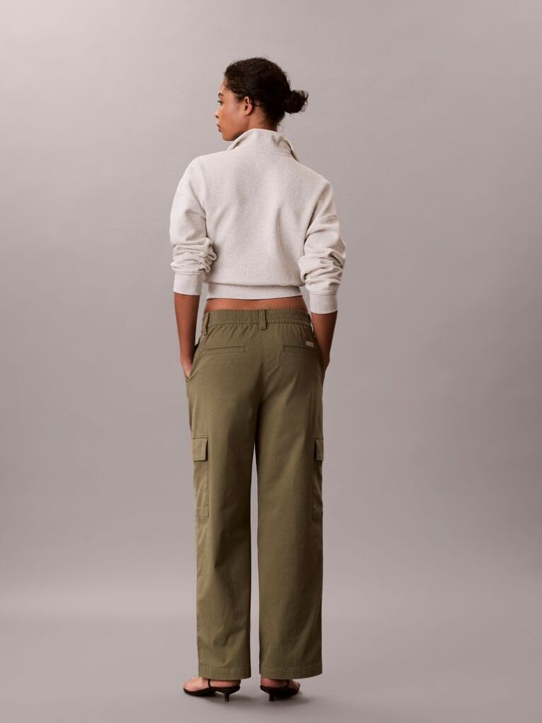 Verde Pantaloni Cargo Relaxati Din Bumbac Twill  Femei
