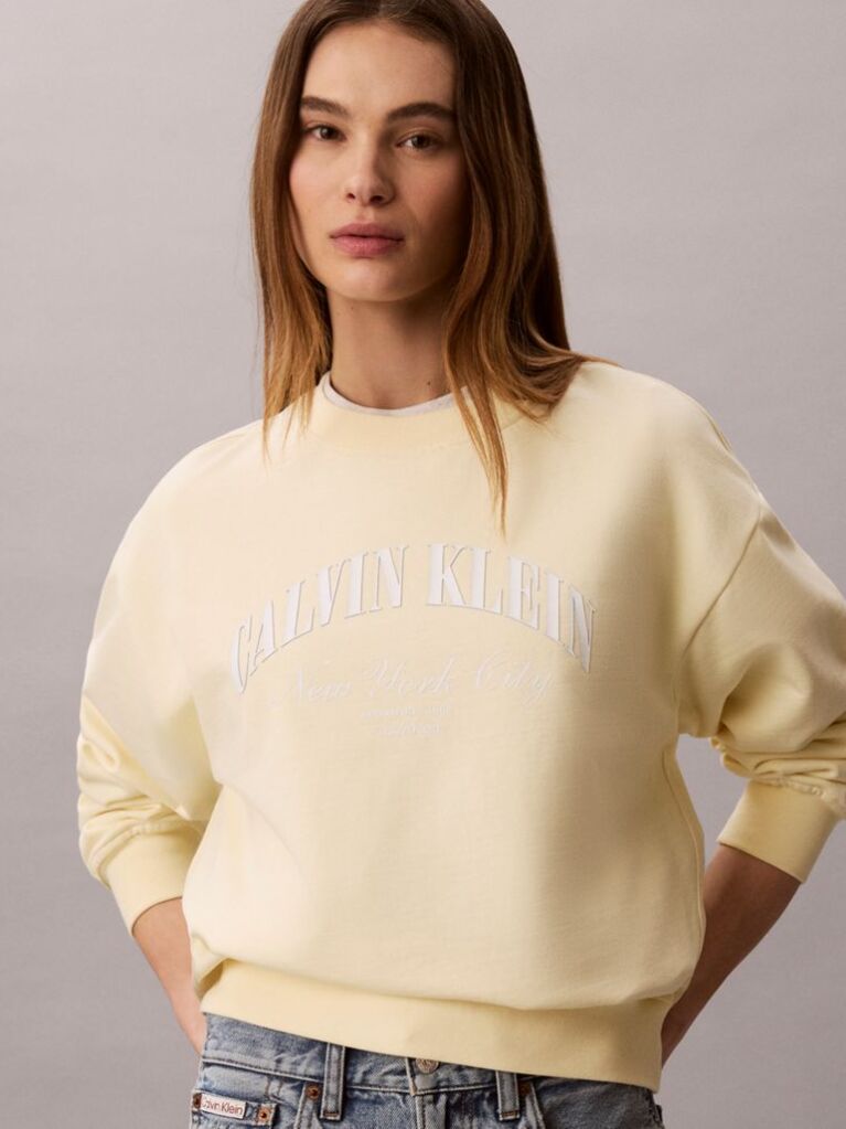 Galben Hanorac Cu Logo Varsity  Femei