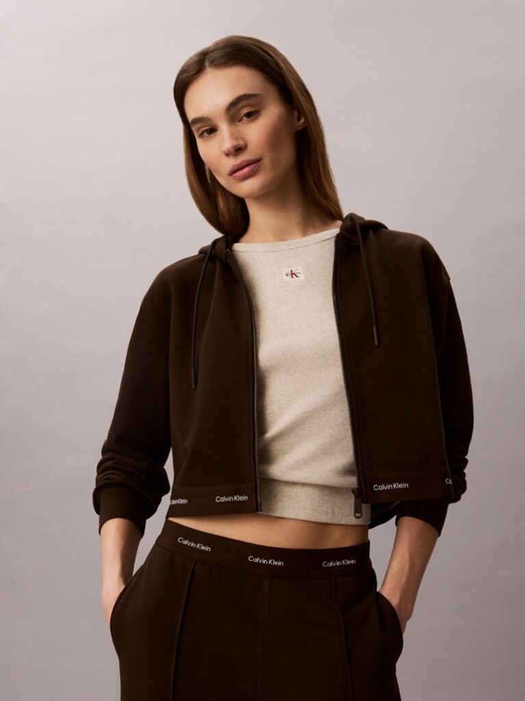 Maro Hanorac Cropped Cu Fermoar Si Tiv Elastic Cu Logo  Femei