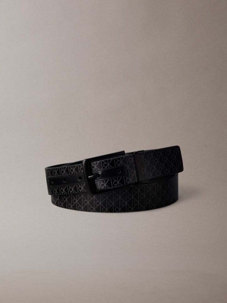 Negru Curea Reversibila Cu Logo  Barbati