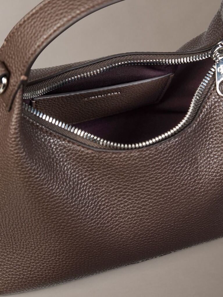 Maro Geanta Crossbody Texturata Cu Logo Pe Bareta  Femei