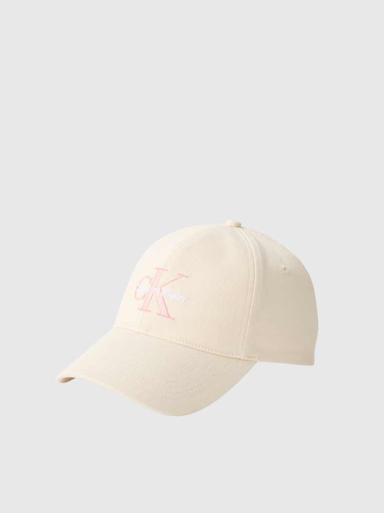 White Cotton Twill Logo Cap  Women