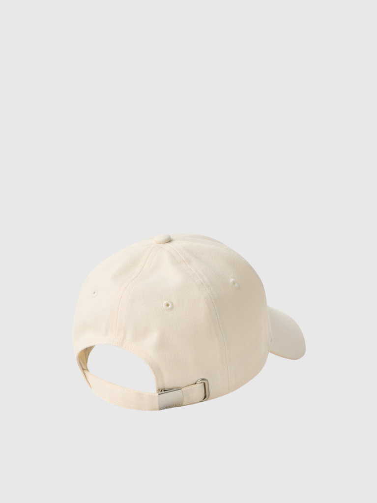 White Cotton Twill Logo Cap  Women