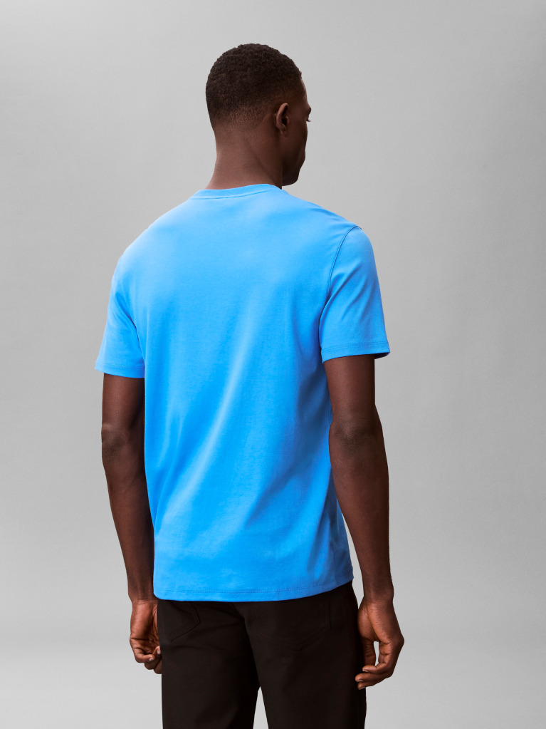 Albastru Tricou Din Bumbac Pima  Barbati